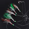 Fiskekrokar kombination Sabiki Fishhook Fishing Lure Set Artificial Silicone Soft Squid Bait Falsk hud Lysande pärla flugor Rattlin Sabiki P230317