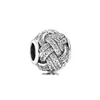 925 Silver Fit Pandora Original Charms Diy Pendant Women Armband Pärlor Circular Holloid Inlaid Stone Charm