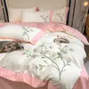 Bedding Sets Light Luxury Fashion French Flower Embroidery Bed 4-piece Set Girl Heart Comfortable Quilt Cover Sheet Boutique Simple Style