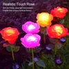 Solar Rose Flower Lights Outdoor Garden Decoraties Bloemen waterdichte LED