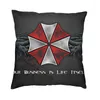 Federa per cuscino Umbrella Corporation Decorativa per la casa Moda Horror Zombie Videogioco Decorazione Federa quadrata