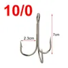 Fishing Hooks 10pcs 3551 High Carbon Steel Treble Fishing Hooks Saltwater Sharp Big O'Shaughnessy Triple Bait Fishhooks Size 6/0 7/0 8/0 10/0 P230317