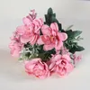 Fiori decorativi 5 Fiore artificiale a testa grande Seta Rosa Banchetto di nozze Decorazione del giardino di casa Bouquet da sposa Ghirlanda fatta a mano fai-da-te Acce