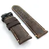 24mm Nubuck Calf Leather Band 22mm Deployment Folding Clasp Fit For PAM PAM111 Wirstwatch