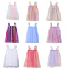 Meisjesjurken 2023 Zomer schattige mouwloze riem tule babyjurk eerste verjaardagsfeestje prinses peuter kleding 12m-6t