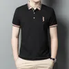 Polo da uomo di lusso firmata Moda Casual Slim Fit Polo a maniche corte 100% cotone T-shirt da uomo ricamata di alta qualità Abbigliamento Taglia asiatica M-4XL