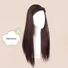 Wig Womens Long Straight Hair Twist Braid Headband High Skull Top One Piece U