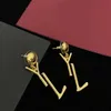 Beautiful luxury earrings orecchini iced out studs elegance wife distinctive bold letter designer jewelry aesthetic charming stud earing jewelry women ZB033 F23