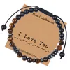 Bangle Be Brave Morse Code Bracelet 6mm Tiger Eye Stone Hematite Beads Handmade Encourage Friendship Cards Bracelets