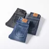 Męskie dżinsy 2022 Zimowe męskie ciepłe i regularne dżinsy stylowe swobodne niebieskie szare spodnie dżinsowe spodnie męskie spodnie marki Cloing Z0315