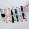 Remsband godis färg transparent 3 pärlor pc harts akryl armband armband band för Apple Watch 38/40/41mm 42/44/45mm rem passform iWatch Series 3 4 5 6 7 8 Ultra Ultra