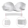 Bras vgPlay Pursion feminino sutiã Bra sólido branco acolchoado sem alças sem costas Strap halter bralette Big Cup A B C D E 230317