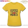 Женская футболка винтажные легенды родились в 1983 году футболки Women Retro Made in 1983 Tshirt Apparel День рождения