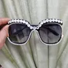 Güneş gözlüğü tipi lüks elmas rhinestone trim oval gözlükler çerçeve UV400 koruma günlük dekorasyon glassessunglasses