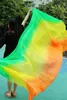 Stage Wear 2023 Design Real Silk Belly Dance Veil Veils Tari Perut Kostum Wholesale 250 114cm Arancione Giallo Verde