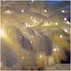 2016 Luci notturne Led Feather Shade Lampada da tavolo Lampada da tavolo Atmosphere Light Decorazioni natalizie Soft Pink Camera da letto Sala studio Drop Delivery Lighting I Dhwja