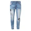 Мужские джинсы 2022 Новые дизайнерские джинсы моды Bla Make старые разорванные голубые джинсы для мужчин Женщины и летние джинсовые штаны Z0315 Z0315