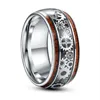 Wedding Rings 10mm Width Inlaid Wood And Gear Pattern Tungsten Carbide Ring Men's Fashion Jewelry Gift