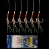 Fishing Hooks 5 Packs/lot String Fishhook Sabiki Fishing Hook Bionic Fish Skin Lure with Luminous Beads Fishing Swivel P230317