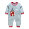 Rompers pasgeboren baby jongens meisjes romper cartoon print katoen met lange mouwen jumpsuit baby kleding pyjama pajama baby kleren outfits aa230317