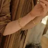 TIFF-ontwerper Bracelet U-vormige gewrichtsomvang keten ingelegd met diamant vintage metalen textuur Horseshoe-vormige vriendin Holiday Birthday cadeau