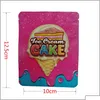 Förpackningspåsar 16Design Ice Cream Cake Mylar Bag Gelato 3 5 gram blixtlåspaket lukt bevis container edibles torr ört flo dhfqs