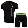 Мужские рубашки T 2pcs/Set Camoufalge Stless Sets Fit Fite Fit и шорты с компрессионной одеждой