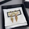 2023 Designer New Gujia forme de crème glacée unique double boucles d'oreilles femme 925 argent aiguille anneau boucles d'oreilles