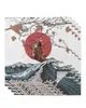 Serviette de table Style japonais mer vague carpe 4/6/8 pièces tissu décor dîner serviette pour cuisine assiettes tapis décoration de fête de mariage