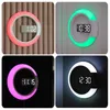 Table Clocks Desk & Wall Clock LED Mirror Round Luminous Multifunctional Light Alarm With Temperature Display Decor For Home Bedroom