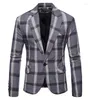 Costumes masculins plaid de haute qualité hommes de blazer décontracté.