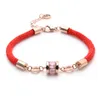 Luxury Couple Zircon Charm Bracelet Black Red Rope Bracelets Jewelry for Lover Gift