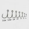 Vishaken 2/0 1/0 1 2 3 4 Big Eye Single Hook Inline Fishhooks 12PCS/Pack voor levend aas en hardbait enkele vissershaken P230317