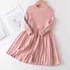 Robes d'hiver pour petites filles, vêtements de noël, pull à manches longues, vêtements Tutu de princesse pour fête de mariage