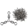 Hameçons de pêche DNDYUJU 30pcs 3 Way Fishing Swivel Rolling Triangle Joint Rolling Emerillons Hameçons Connecteur de pêche Haute Qualité Fish Tackl P230317