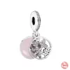 925 silver Fit Pandora Original charms DIY Pendant women Bracelets beads 925 pink flowers Butterfly Glass Bead Accessories
