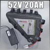 Batterie triangulaire 1000W 1500W pour vélo électrique, batterie au Lithium 51.8V 52V 20AH avec BMS 40A et 58.8V