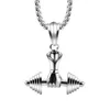 Hanger kettingen barbell heren ketting roestvrijstalen fitness groothandel sportstijl mannelijke accessoires cadeau voor mannen s494 -spendant