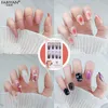 Fałszywe paznokcie pełne pokrycie prasa do noszenia fałszywe paznokcie manicure zdejmowane narzędzia z klejem 24pcs/zestaw