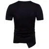 Men's T Shirts 2023 Summer Hip Top Thin Section Slim Leather Street Dance Design Short Sleeve