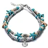 طبقات متعددة من طراز Starfish Shell Cours for Women Vintage Boho Yoga Beads Chain anklet Bracelet Chain Beact Jewelry Jewelry Wholesale