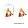 Boucles d'oreilles en cristal pour femmes, bijoux à la mode, forme triangulaire, accessoires classiques simples, vente en gros, 2023