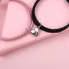 Bedelarmbanden 1pair paar voor minnaar vriendschap vlecht touw hart magnetische armband stalen hanger magnet sieraden cadeau