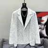 Men's Suits Autumn Mens Blazers Jackets Heavy Industry Personality Sequins Korean Loose Small Clothes Design Fashion White