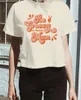 T-shirts pour femmes Be Groovy Summer Casual Funny Tumblr Vêtements pour femmes Mode coréenne Kawaii Cute Aesthetics Street Style Kaki Print Tee