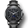 Relojes de pulsera Reloj Hombres Relojes mecánicos automáticos Relogio Masculino Zafiro Fase lunar Mens C-8781