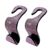 2Pcs Plastic Hooks Diamond Car Seat Back Hooks Bling Rhinestones Hanger Universal Auto Headrest Storage Holder Interior Accessories