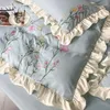 Bedding Sets Light Luxury Fashion French Flower Embroidery Bed 4-piece Set Girl Heart Comfortable Quilt Cover Sheet Boutique Simple Style