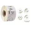 Present Wrap 500st/Roll Box -klistermärken Tack påskkaka godisblomma förpackning för födelsedagsfest bröllopsdekorationer