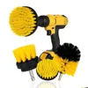 2016 Biltvätttillbehörsapparater 3st Ställ Electric Scrubber Brush Drill Kit Plast Running för mattan Glasdäck Nylon Bru DHDHC